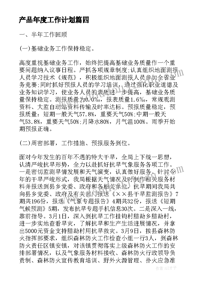 2023年产品年度工作计划(优质6篇)