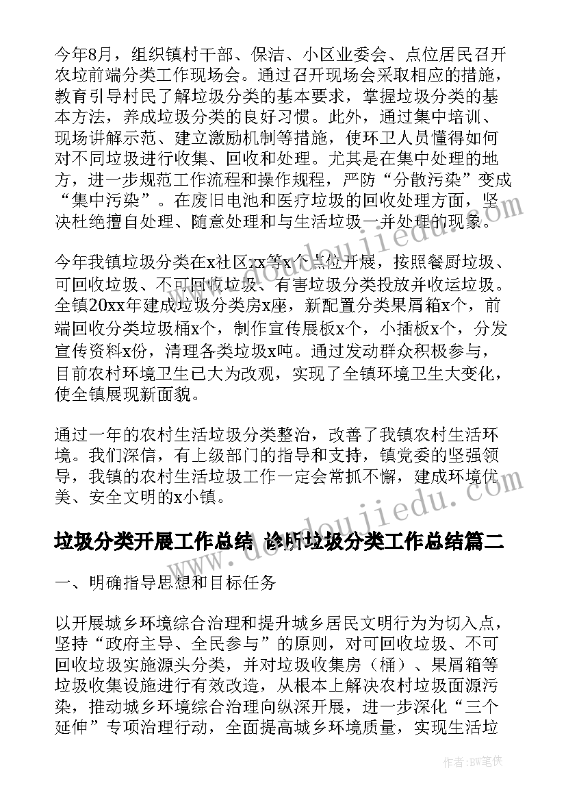 最新垃圾分类开展工作总结 诊所垃圾分类工作总结(通用7篇)