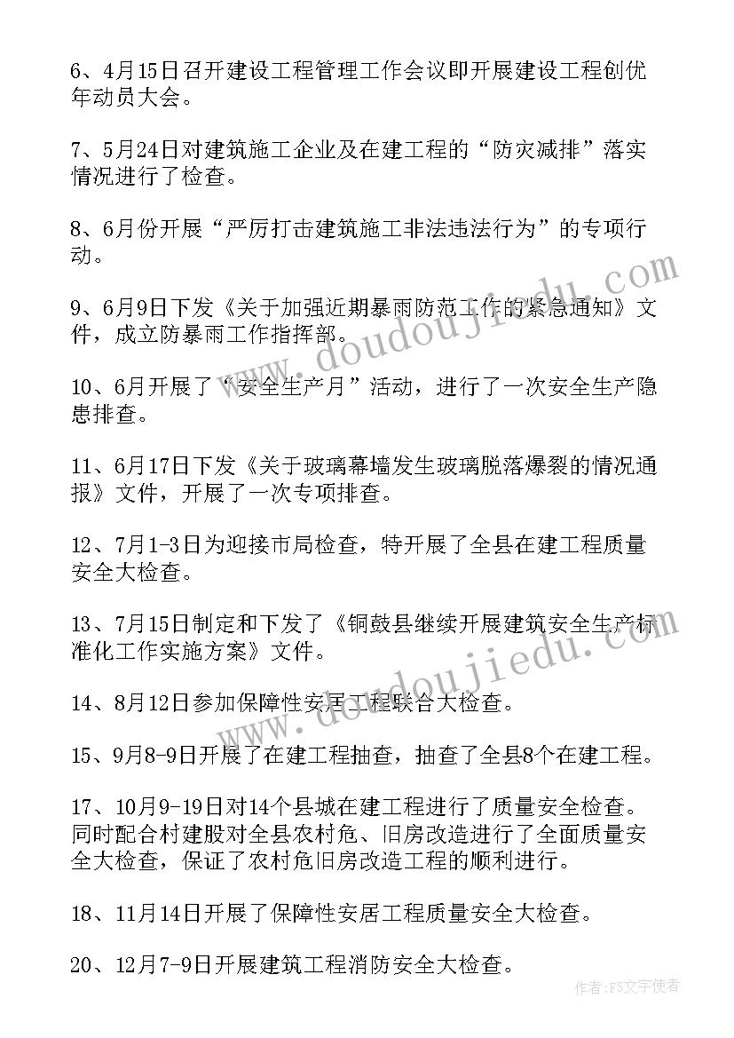 最新质量宣传月活动总结 建设工程质量监督站工作总结(大全5篇)