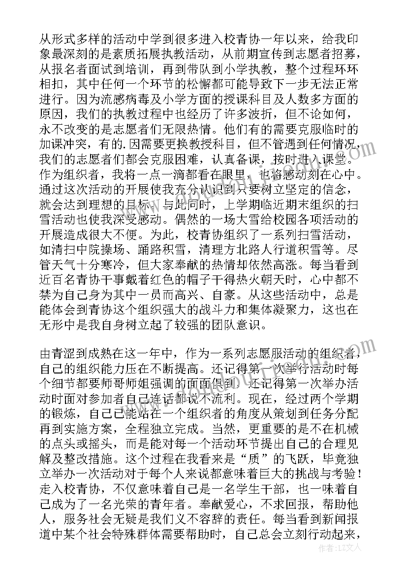 2023年青年志愿者协会的工作总结 青年志愿者协会工作总结(优秀10篇)