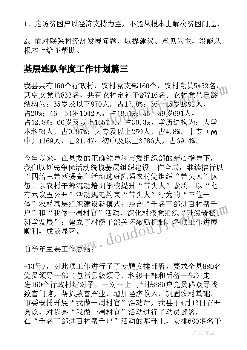 2023年基层连队年度工作计划(模板5篇)