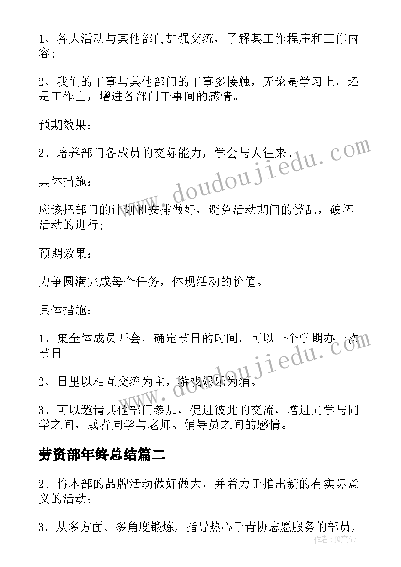 2023年劳资部年终总结(大全8篇)