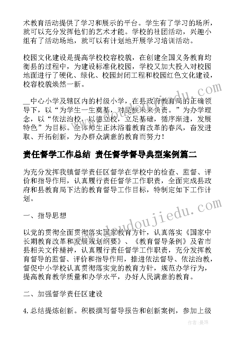 最新责任督学工作总结 责任督学督导典型案例(通用8篇)