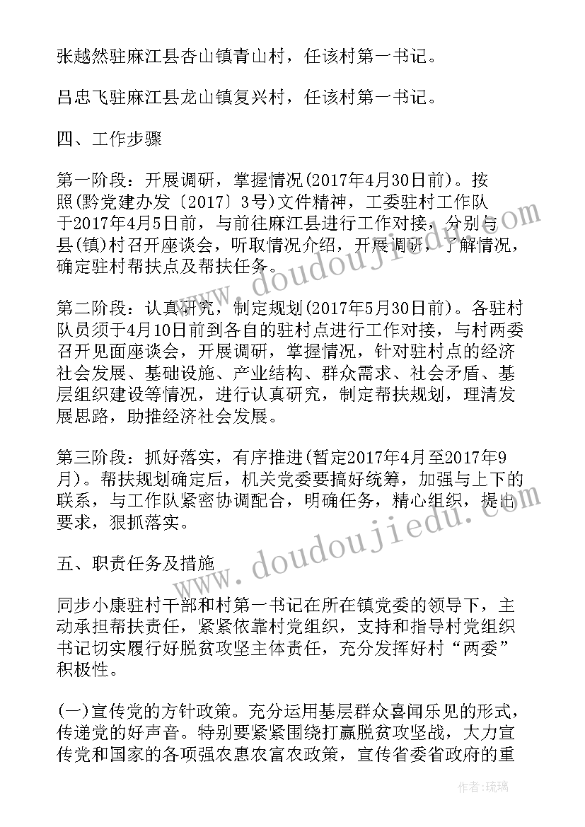 2023年帮扶部门脱贫工作计划表(精选5篇)