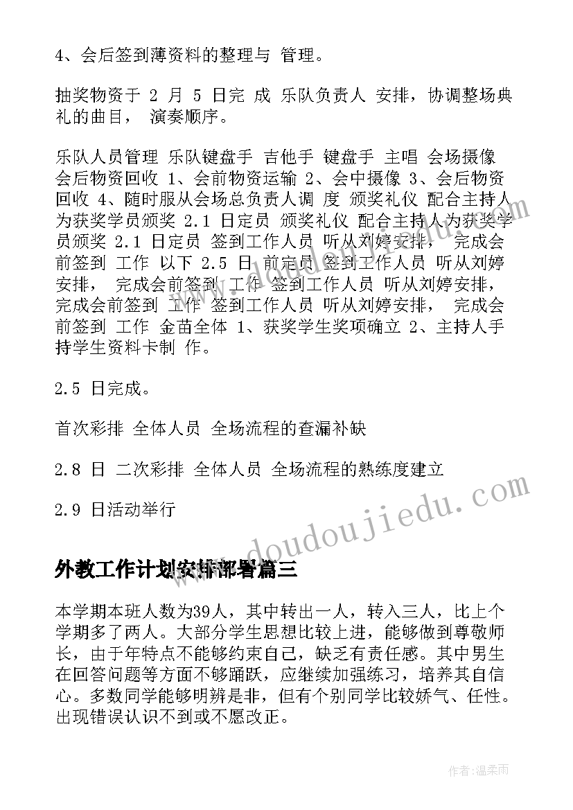 2023年外教工作计划安排部署(通用10篇)