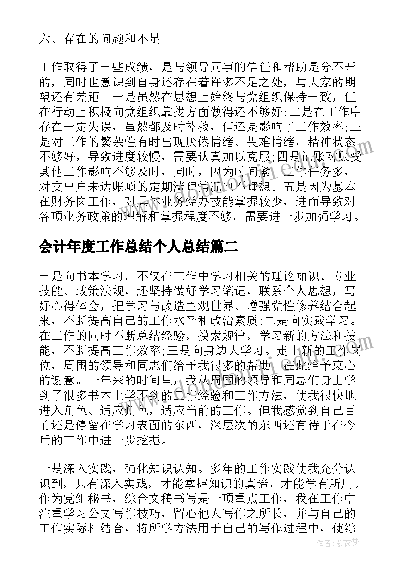 最新会计年度工作总结个人总结(汇总9篇)