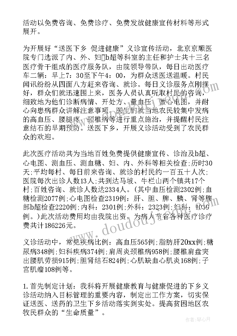 2023年义诊巡诊工作总结(汇总5篇)