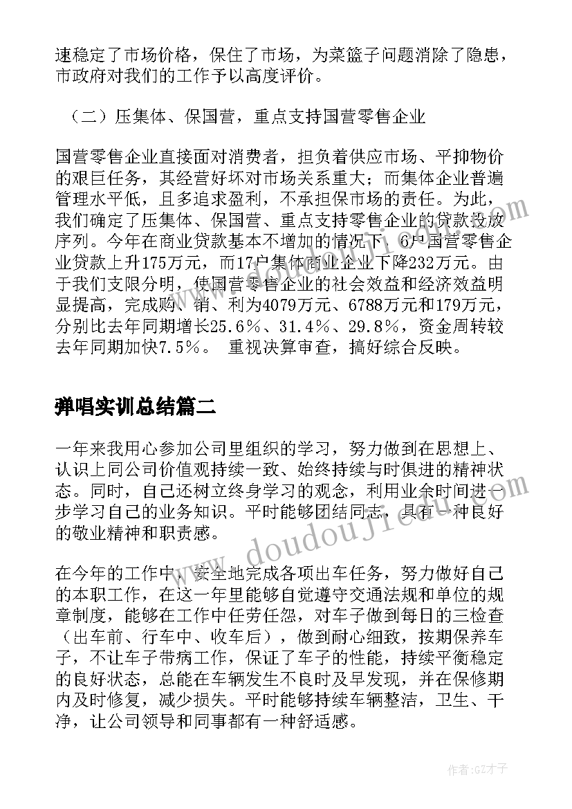 2023年弹唱实训总结(通用10篇)