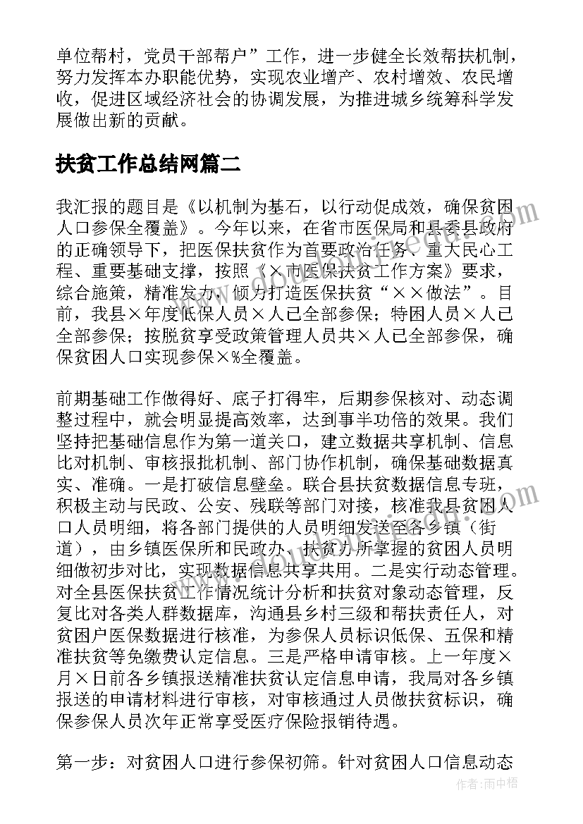 2023年扶贫工作总结网(精选8篇)