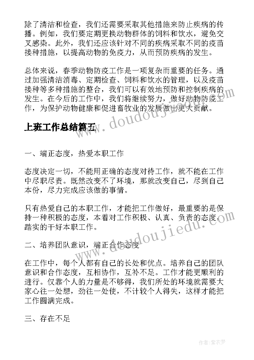 2023年上班工作总结(模板9篇)