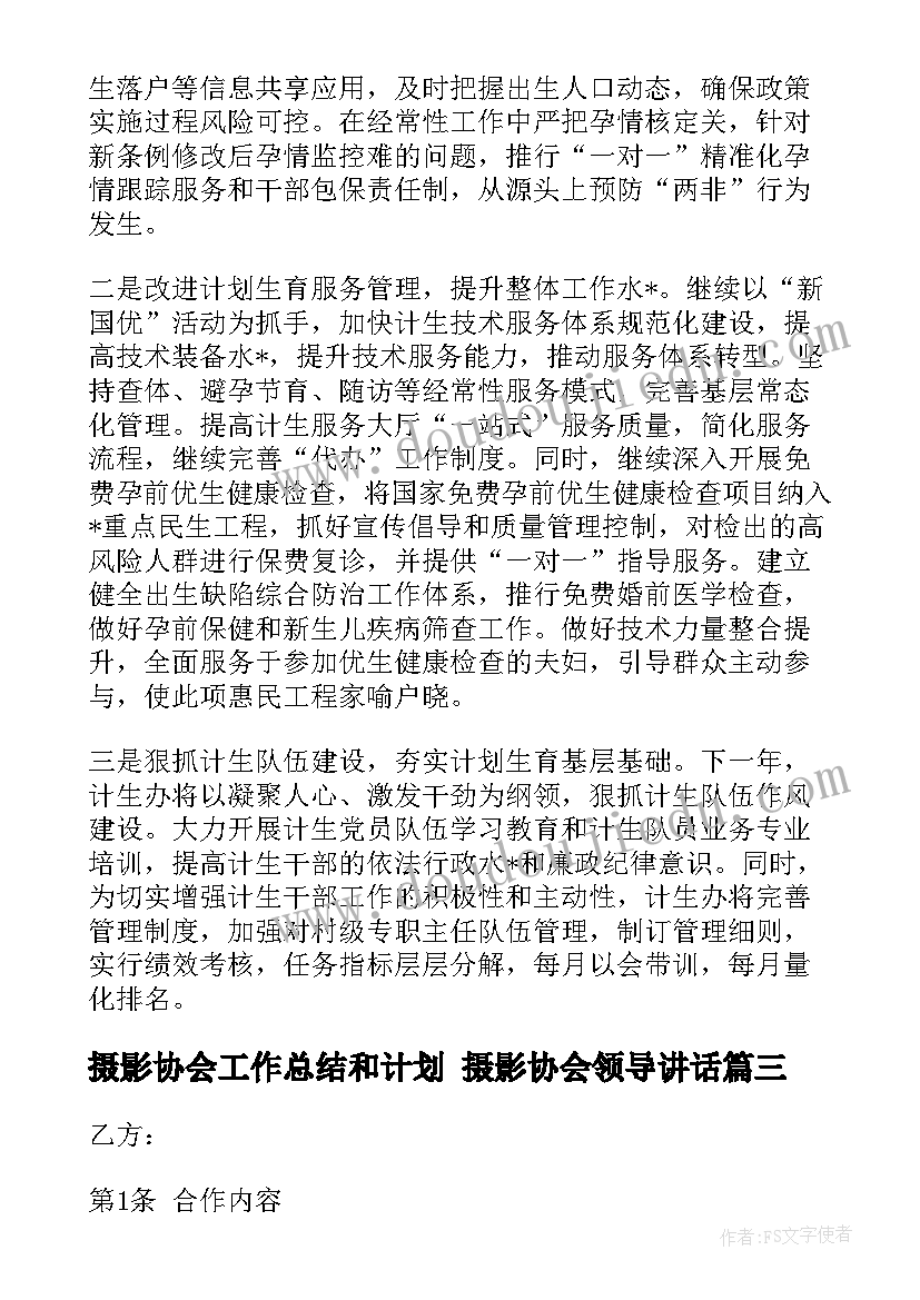 最新摄影协会工作总结和计划 摄影协会领导讲话(优质5篇)