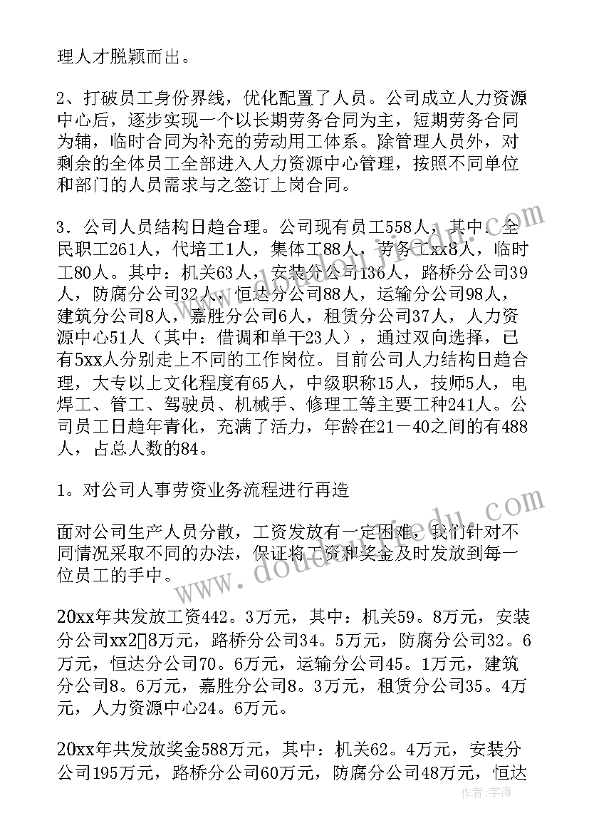 人劳资工作总结 劳资员个人工作总结(优质7篇)