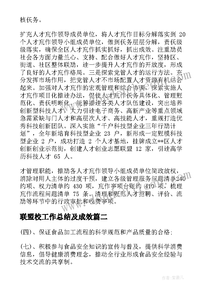 2023年联盟校工作总结及成效(大全7篇)