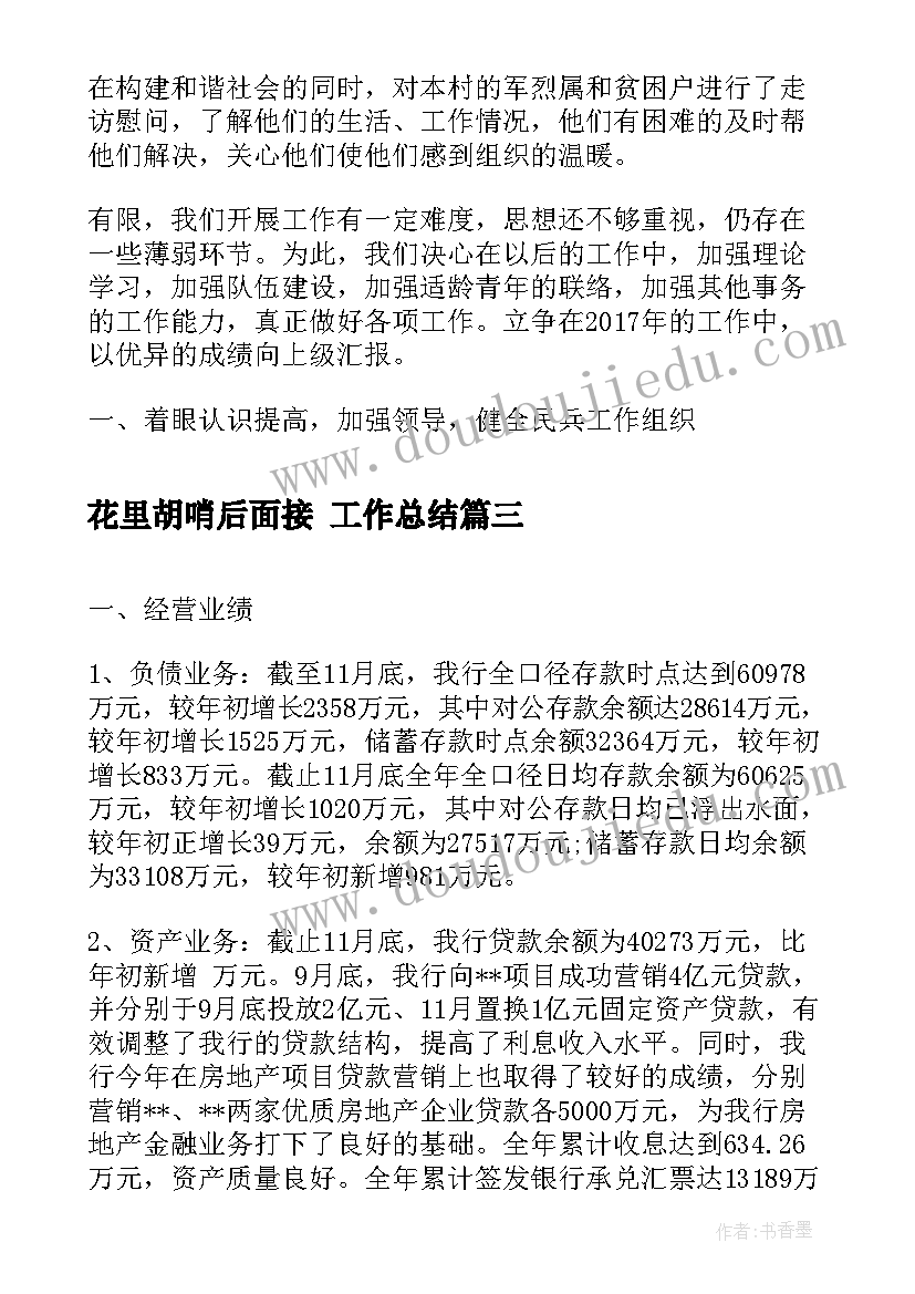 2023年花里胡哨后面接 工作总结(优质10篇)