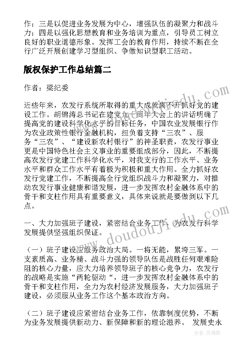 版权保护工作总结(汇总5篇)