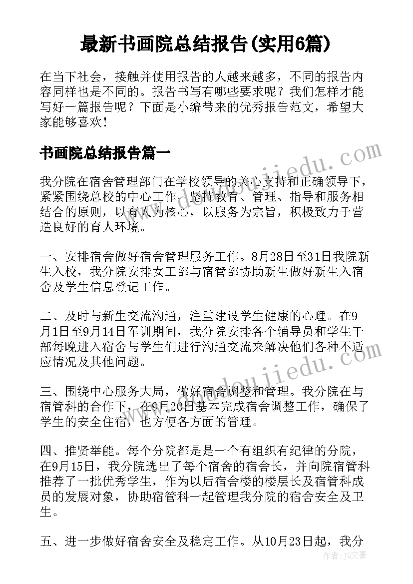 最新书画院总结报告(实用6篇)