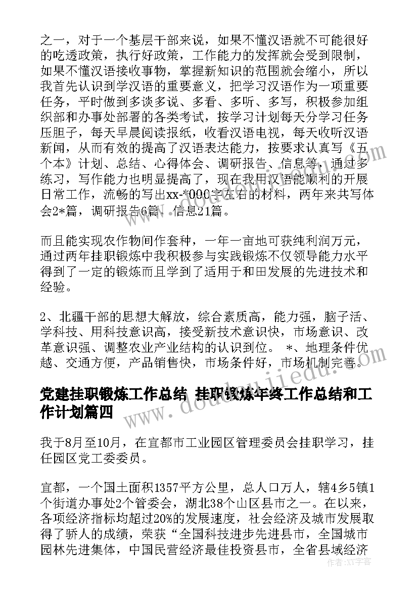 2023年党建挂职锻炼工作总结 挂职锻炼年终工作总结和工作计划(精选5篇)