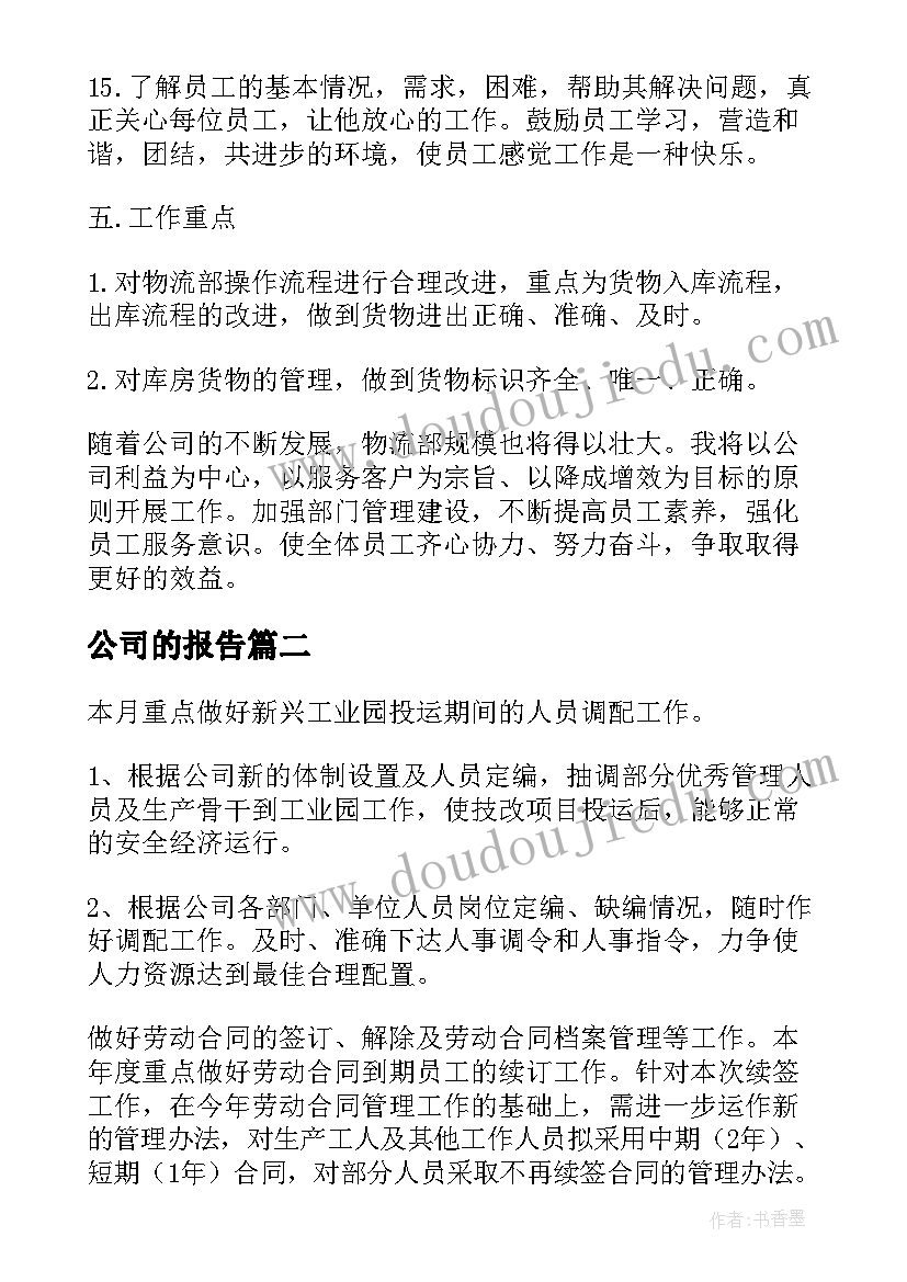 2023年公司的报告(通用5篇)