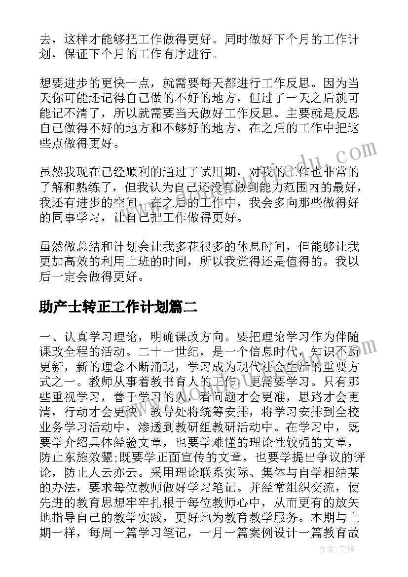 2023年助产士转正工作计划(精选5篇)