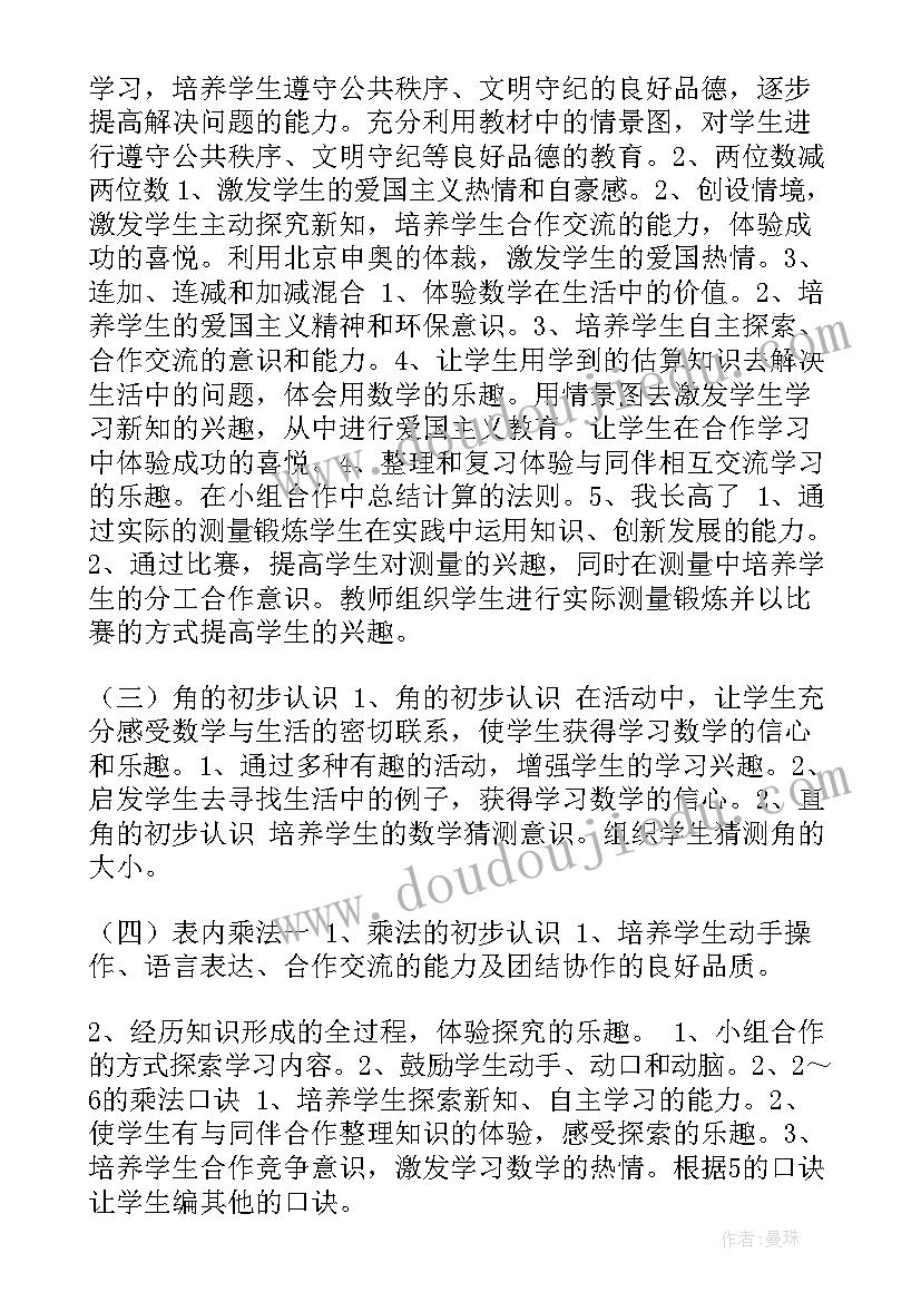 小学语文德育渗透工作计划 数学德育渗透工作计划(精选7篇)