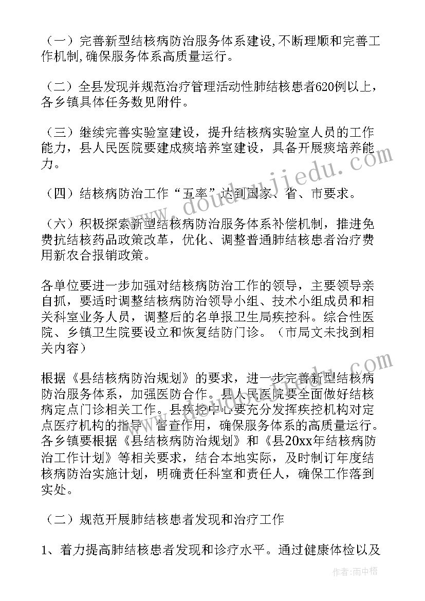 2023年结核病的预防工作总结 结核病防治工作计划(大全8篇)