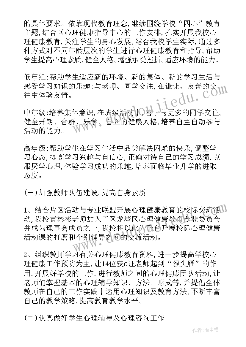 最新心理督导部工作计划(优质9篇)