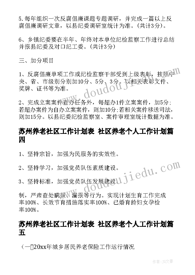 苏州养老社区工作计划表 社区养老个人工作计划(优秀5篇)