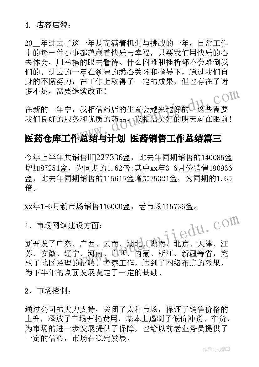 医药仓库工作总结与计划 医药销售工作总结(大全6篇)