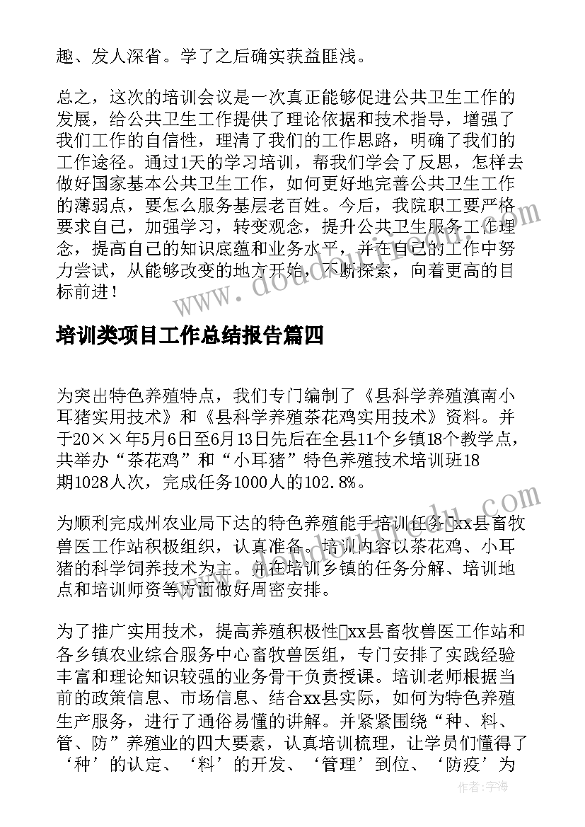 2023年培训类项目工作总结报告(通用5篇)