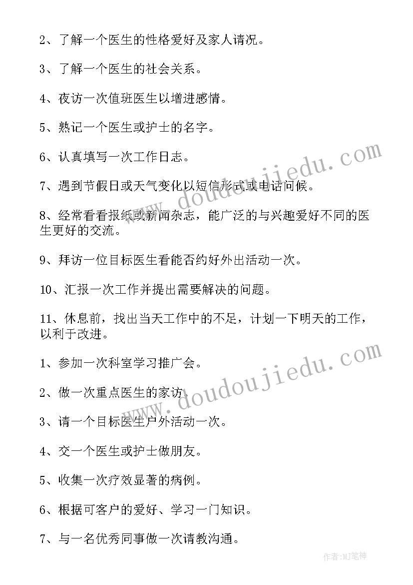 2023年的医药代表的工作经验分享 医药代表工作计划(模板6篇)