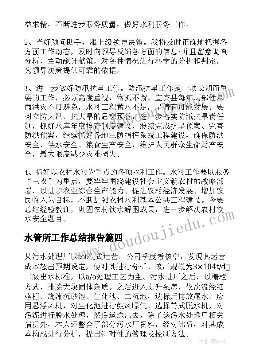 最新水管所工作总结报告(通用6篇)