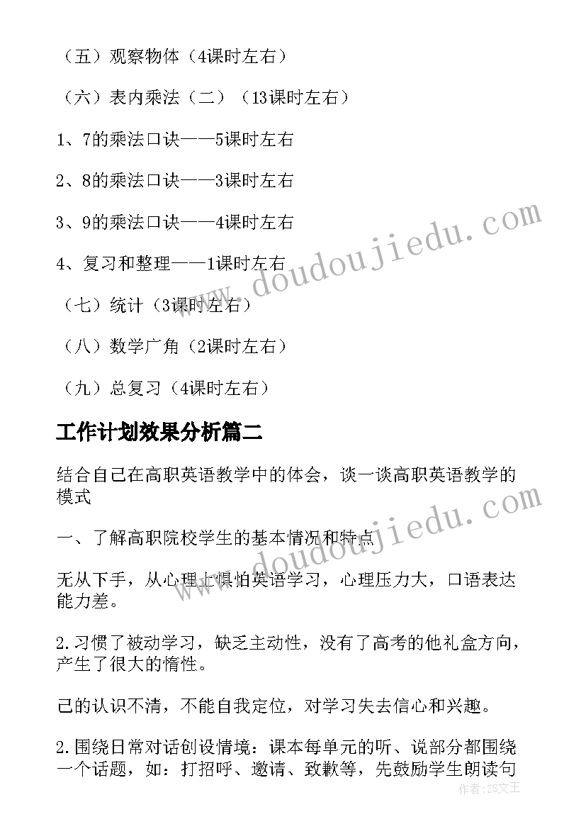 2023年工作计划效果分析(大全8篇)