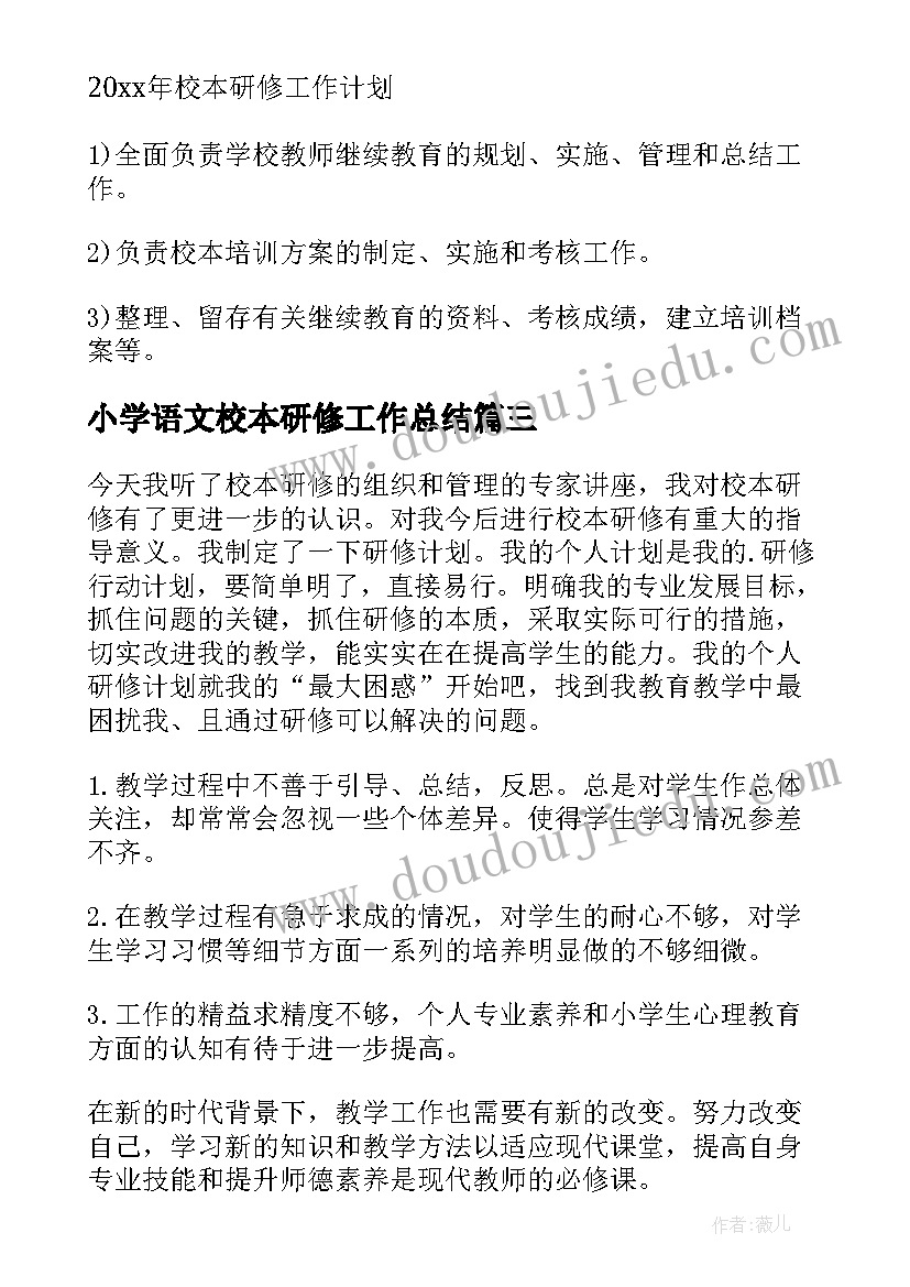 2023年小学语文校本研修工作总结(大全6篇)