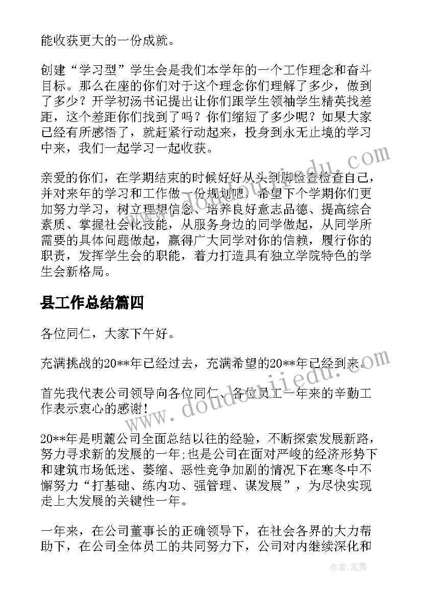 县工作总结(实用6篇)