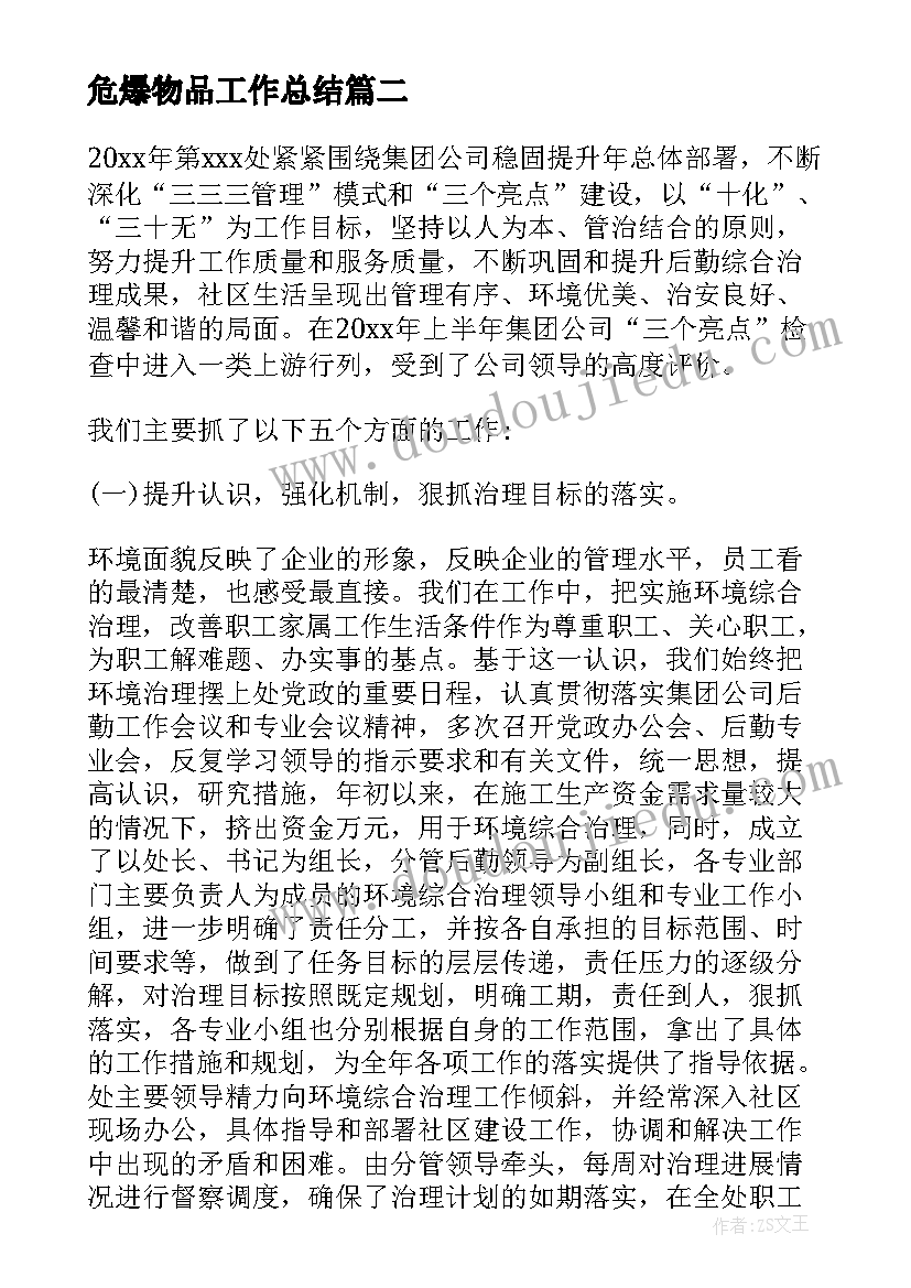 2023年危爆物品工作总结(模板5篇)