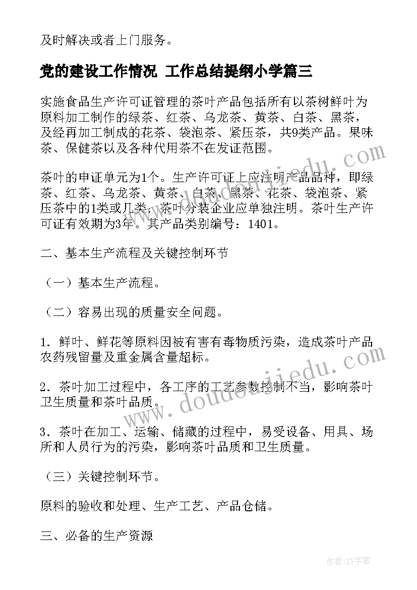 党的建设工作情况 工作总结提纲小学(优秀5篇)