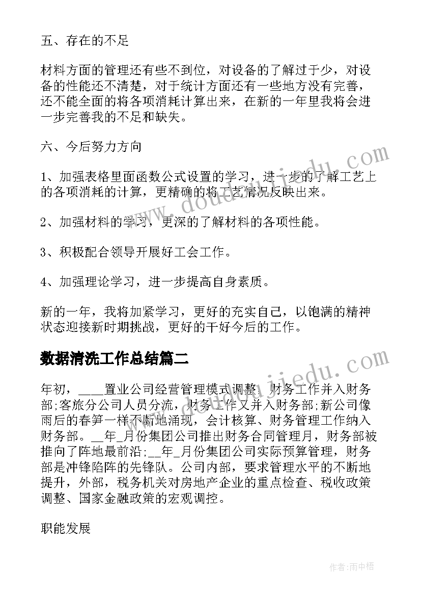 最新数据清洗工作总结(精选10篇)