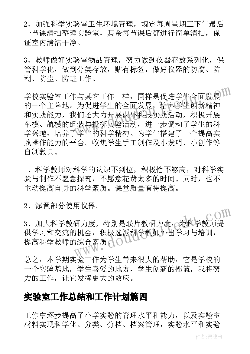 实验室工作总结和工作计划(汇总8篇)