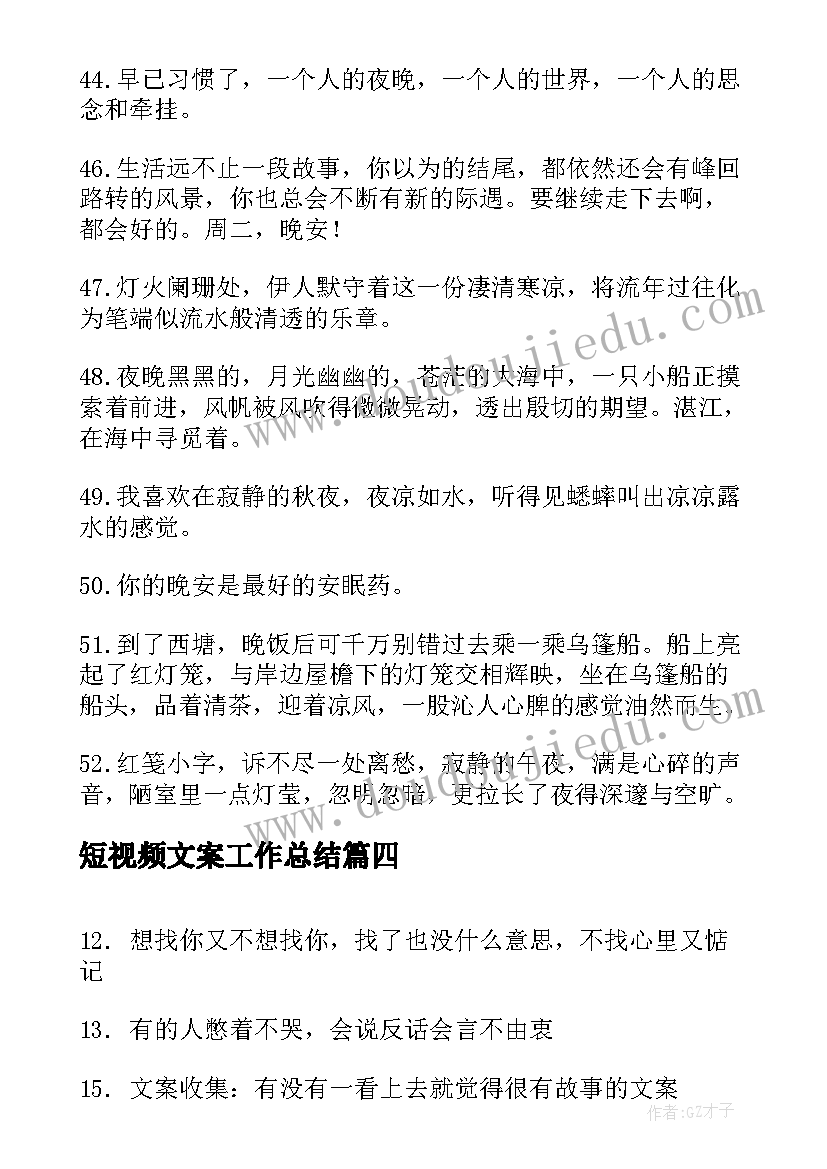 2023年短视频文案工作总结(大全8篇)