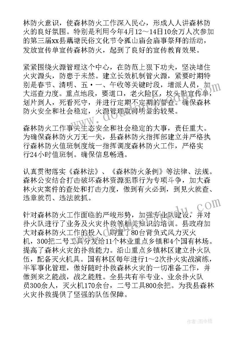 2023年村级森林防火工作总结(模板7篇)