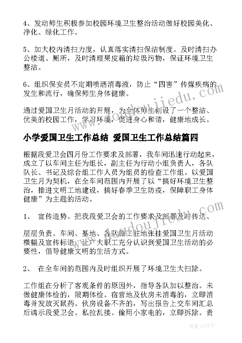 2023年小学爱国卫生工作总结 爱国卫生工作总结(大全10篇)