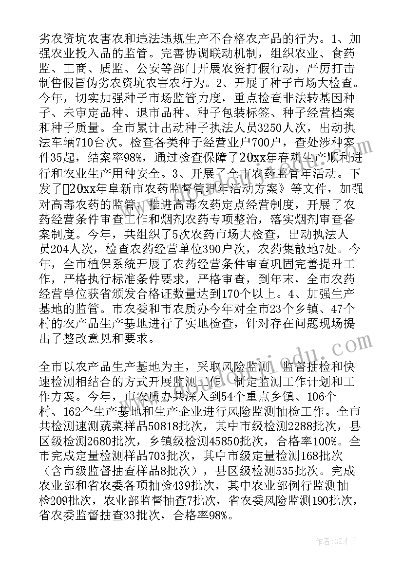 最新农产品检查内容 农产品质量安全工作总结(优质6篇)