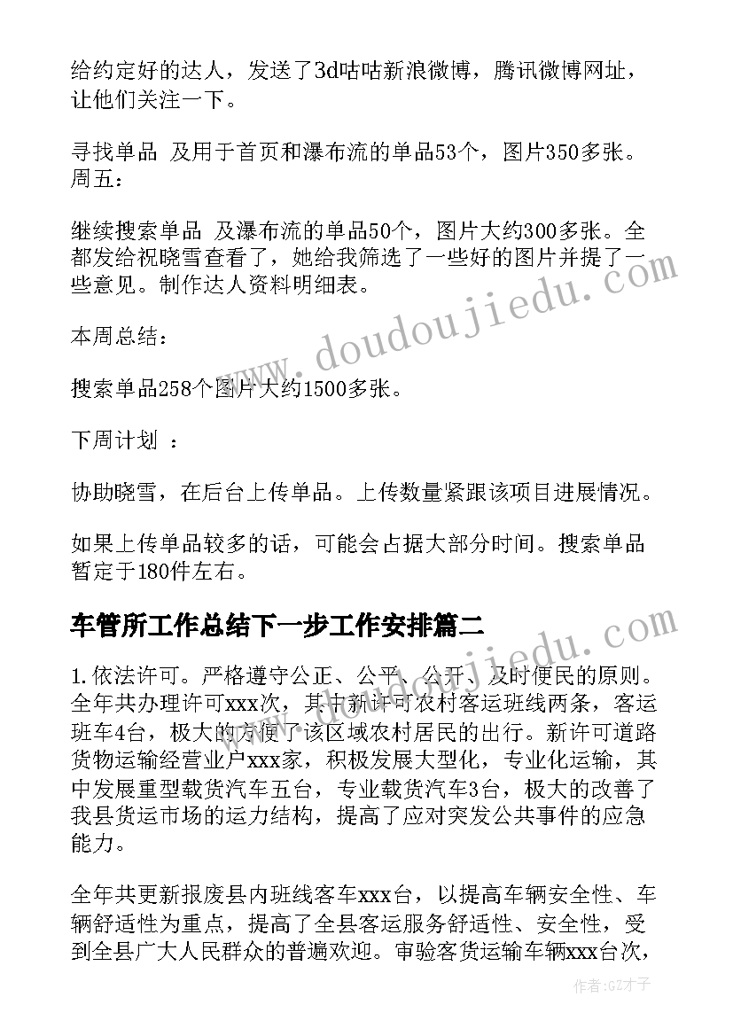 2023年车管所工作总结下一步工作安排(实用6篇)