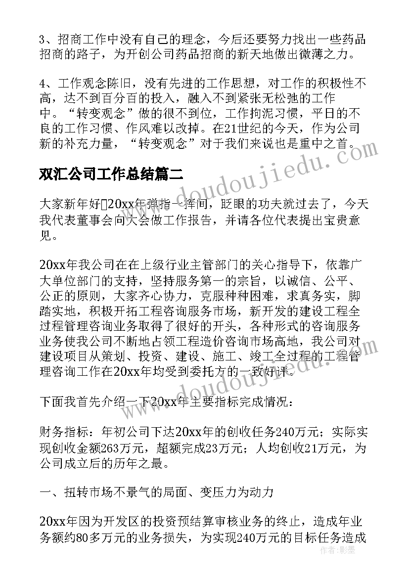 2023年双汇公司工作总结(优秀7篇)