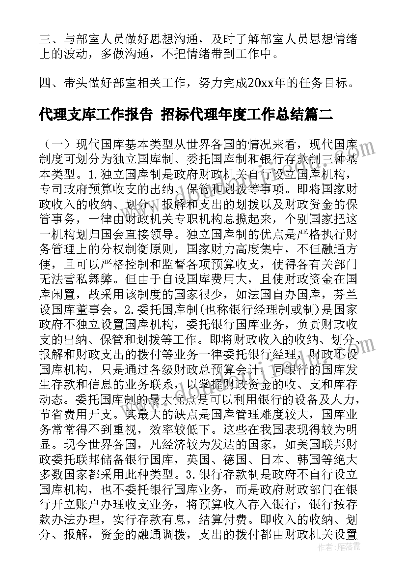 最新代理支库工作报告 招标代理年度工作总结(汇总7篇)