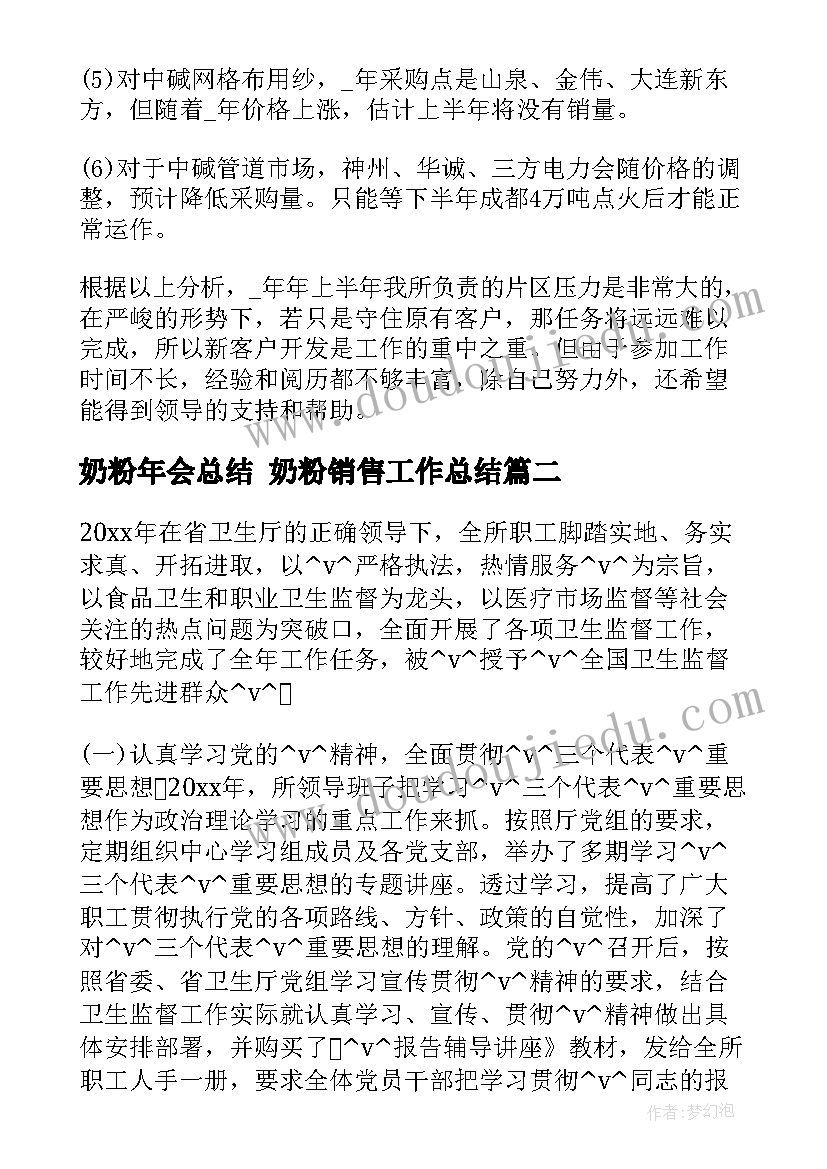 最新奶粉年会总结 奶粉销售工作总结(大全5篇)