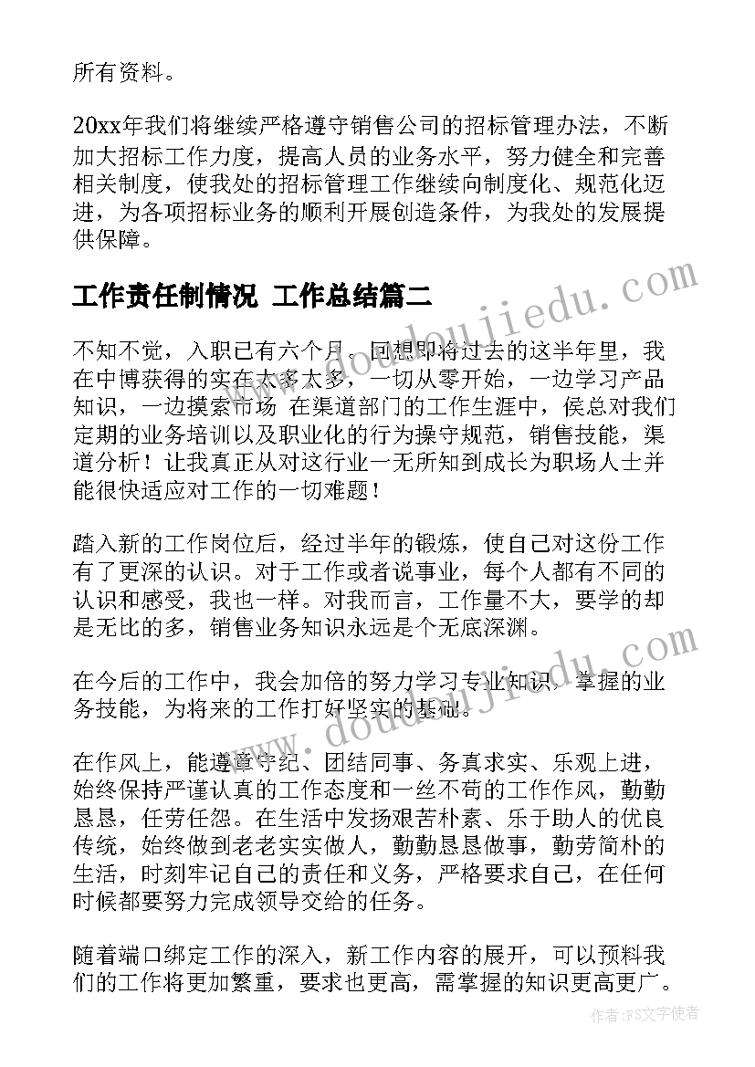 工作责任制情况 工作总结(通用6篇)