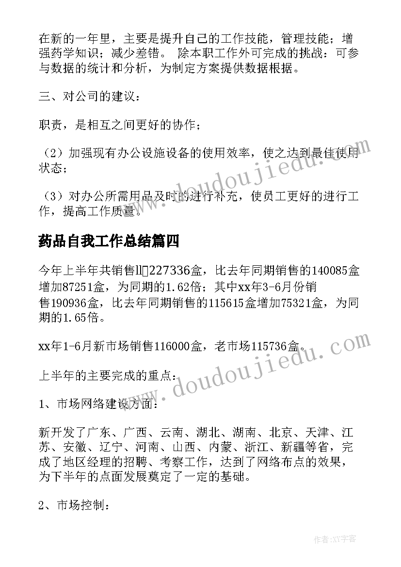 2023年药品自我工作总结(精选10篇)