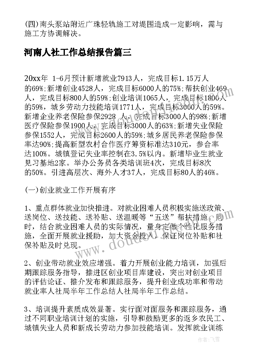 2023年河南人社工作总结报告(模板5篇)