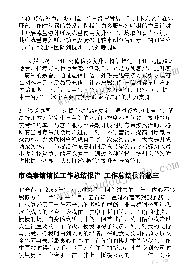 2023年市档案馆馆长工作总结报告 工作总结报告(模板5篇)